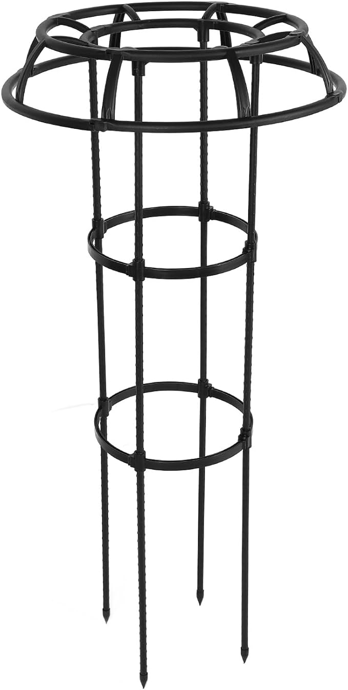 FLEXMAN Garden Trellis for Climbing Plants 50cm Diameter Climbing Vine Frame Round Garden Trellis Tomato Cages for Climbing Vines Rose Bushes Indoor Potted Plants Tomatoes (3 Tier)
