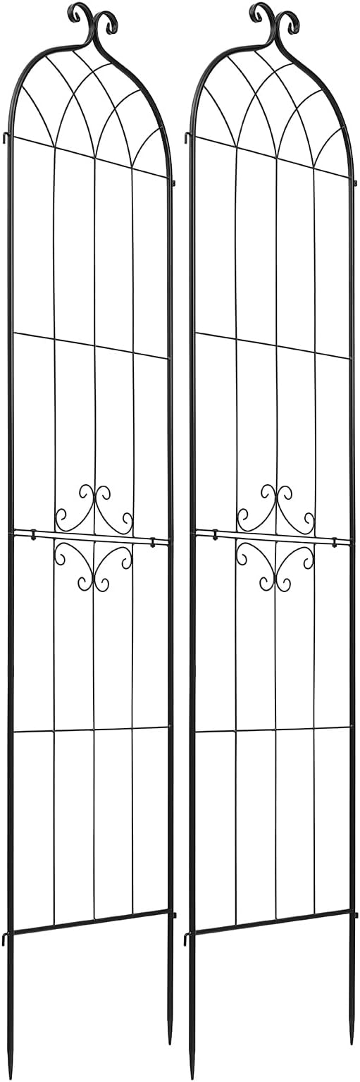 VEVOR Garden Trellis 87 x 20 inch Rose Trellis 2 Packs Garden Flower Rose Trellises with Powder-Coated Finish &amp Convenient Locking Design Plant Support Trellises for Flowers Vegetables Roses