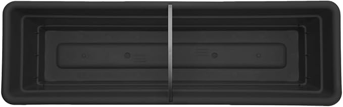 Bloem Dura Cotta 18 Black Resin Rectangle Window Box Planter with Saucer Tray for Indoor and Outdoor Gardening