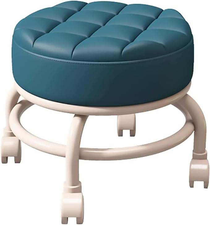 stool saddle stool small stool Rolling StoolLow Rolling Stool with WheelsLittle Low Small StoolsFoot Stools with Universal Swivel Caster Wheels Leather Small Stools for Gardening Home Daily Par
