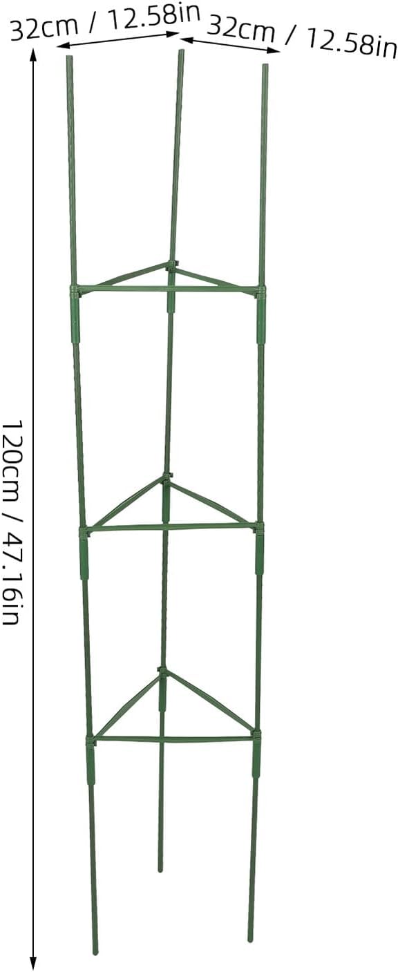SUPVOX 3 Sets Metal Tomato Plant Trellis Garden Climbing Support Brackets for Outdoor and Indoor Potted Plants with 27 Stakes 27 Connecting Rods and 18 Connectors