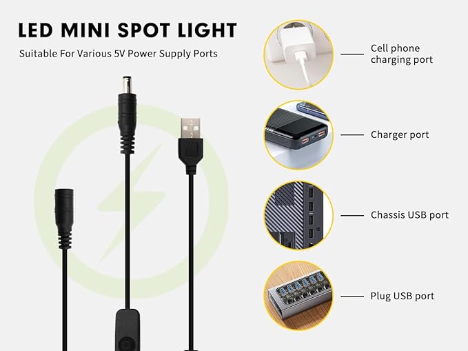 LED Mini Spot Light 6PCS 1W 5VLed Spotlight Indoor with Dimmer Dimmable LED Mini Spotlight Indoor Accent Lights Adjustable for Picture Painting Model Display Jewelry Showcase (Warm White)