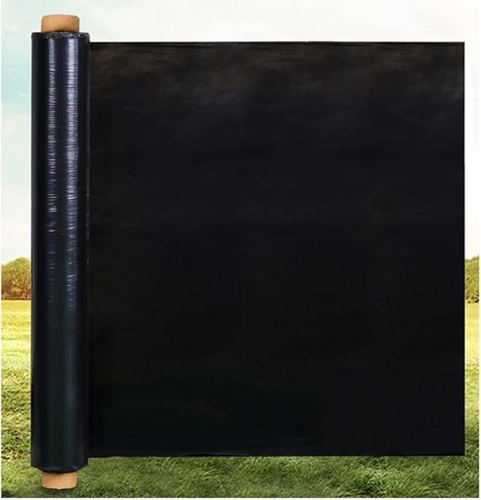 Agricultural Thickening Anti-aging Black Ground Film PE Plastic Film Weed Control Heat Preservation Moisture Preservation and Weed Prevention Black Film for Greenhouse Fruit Tree Planting 2.5KG ( C