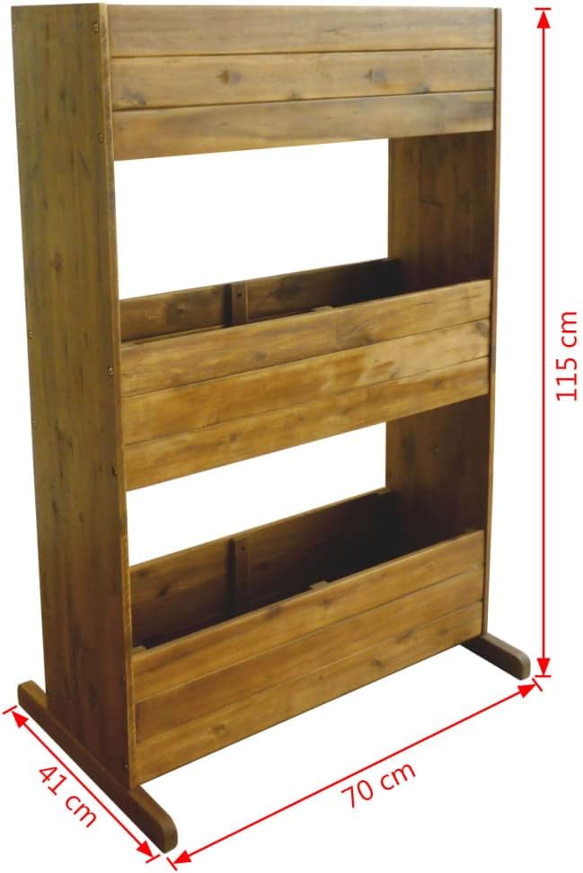 3-Tier Garden Raised Bed Garden beds Outdoor Planter Boxes Outdoor Suitable for Flowers Patios Backyard Restaurants Solid Acacia Wood