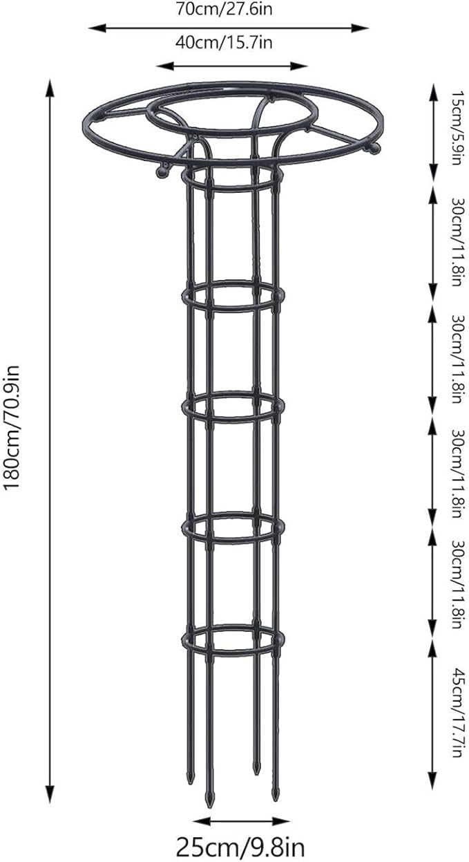 Obelisk Trellis Metal Umbrella Trellis Tower Frame Garden Trellis for Climbing and Potted Plants Outdoor Indoor(180cm)