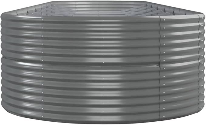 Metal Raised Garden Bed Garden Raised Bed Powder-Coated Steel Outdoor Planter Box for Vegetables Herbs Flowers 229.9x55.1x26.8 Gray-184