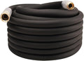 Heavy Duty Premium Garden Hose 75ft x 3/4 300PSI Working 1000PSI Burst Hybrid Rubber Water Hose with Transparent Swivel Handle - Hot/Cold Water - Five Layered Braiding with Brass fittings (Black)