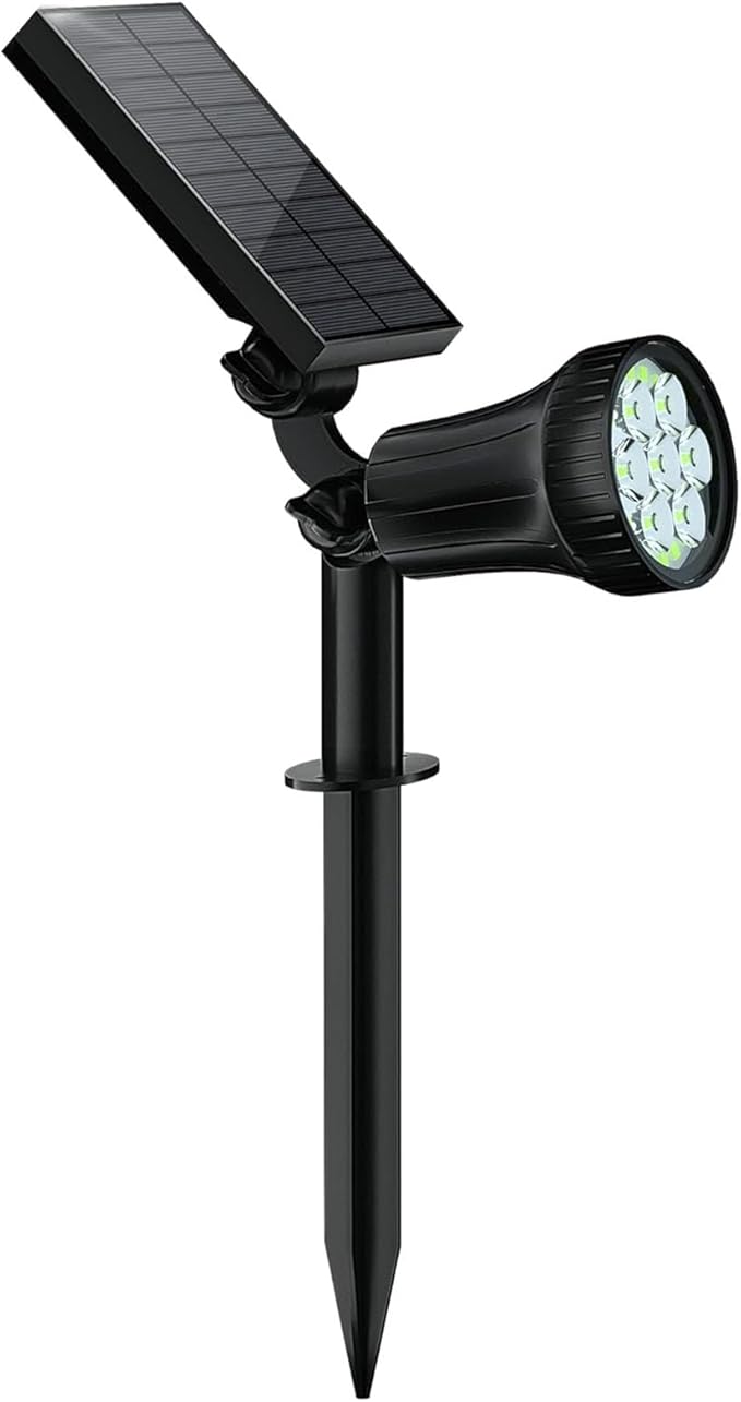 30 LEDs Solar Spot Pathway Lights for Outdoor IP65 Waterproof Landscape Lighting Garden1-Pack Landscape Lighting for Tree Wall Driveway (Warm White)