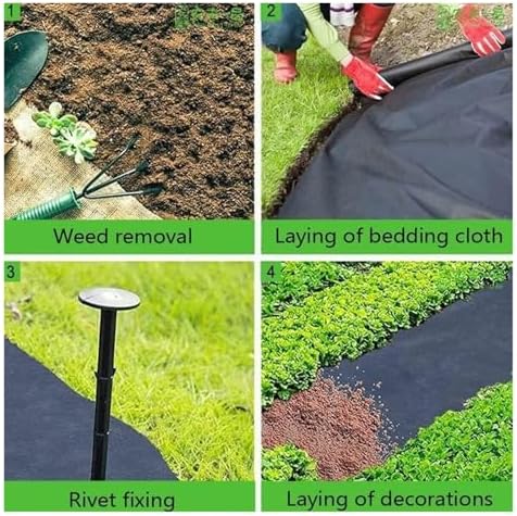 Premium Weed Control Fabric - Landscape Weed Barrier Membrane Durable Woven Ground Cover Cloth for Gardens 4x100ft Heavy-Duty Weed Prevention Solution