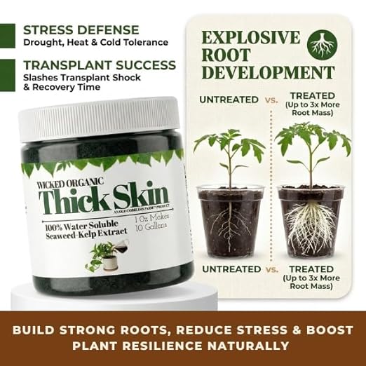 Old Cobblers Farm Wicked Organic Thick Skin – Seaweed Extract Powder Plant Growth Booster (1oz | 2oz) (2 oz)
