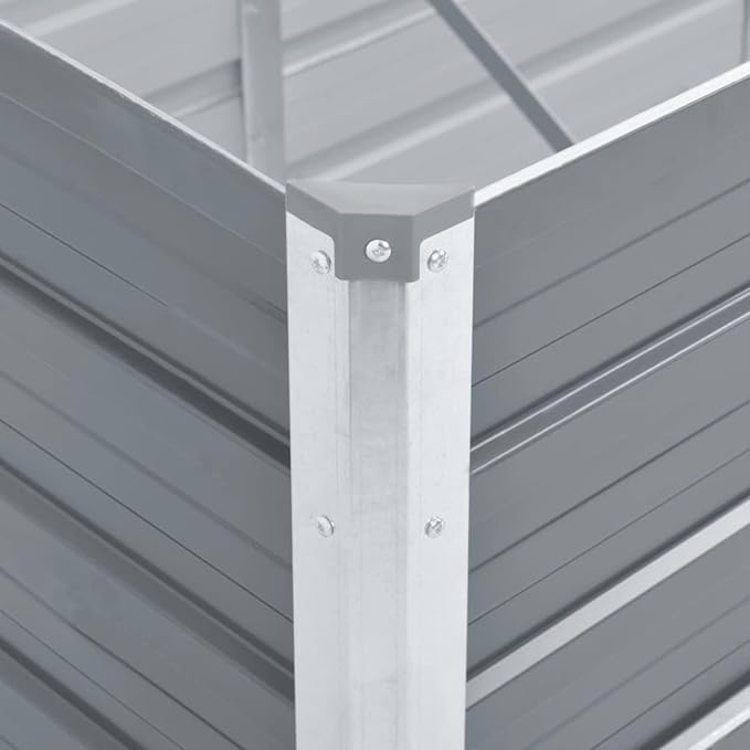Garden Raised Bed Galvanized Steel 39.4 x 15.7 x 17.7 Gray SH141770A