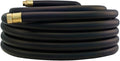 75FT ×1 inch Heavy Duty Rubber Garden Hose - 200psi Working 1000psi Burst - Hot/Cold Water - Five-Layered Braiding for Durability - Versatile for Gardening Agriculture Construction(Black)