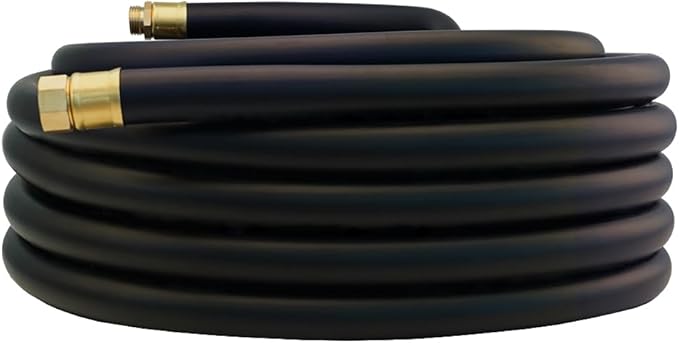 75FT ×1 inch Heavy Duty Rubber Garden Hose - 200psi Working 1000psi Burst - Hot/Cold Water - Five-Layered Braiding for Durability - Versatile for Gardening Agriculture Construction(Black)