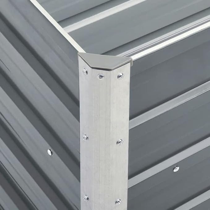 Outdoor Garden Raised Bed Galvanized Steel Metal Outdoor Garden Raised Planter Box for Flowers Vegetables Fruits Herbs Gray 94.5x15.7x30.3