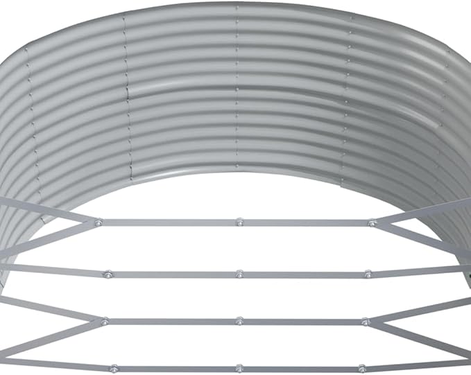 Raised Garden Bed Gray 144.5x55.1x26.8 Powder-Coated Steel Elevated Planter Box for Outdoor Use Large Garden Raised Bed Durable Garden Box for Vegetables Flowers and Herbs