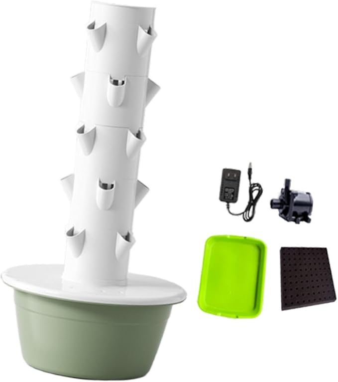 Hydroponics Growing System Hydroponic Tower Nursery Planter Plant Germination Kit Vertical Garden Planter for Flowers Peppers Green S