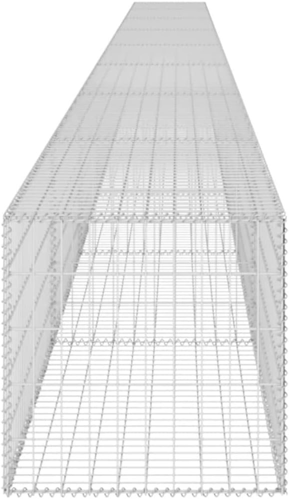 Gabion Wall with CoversOutdoor Garden Gabion Mesh Planter Raised BedGarden DecorationOutdoor Residential Fencingfor YardGardenGalvanized Steel 354x19.7x19.7
