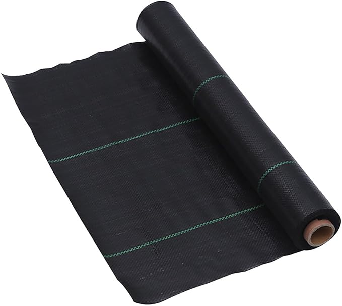 Heavy Duty Weed Control Membrane Ground Cover Membrane UV Stabilised Weed Control Fabric Weed Barrier Mat for Artificial Grass Patios Paths Flower Beds(1 * 100m)