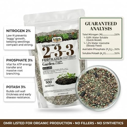 Old Cobblers Farm Wicked Organic Seed Starter Fertilizer 2-3-3 – Gentle Nutrition for Strong Root Development (5 lbs | 10 lbs | 15 lbs | 20 lbs) (5 lbs)