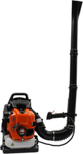 4-Stroke 75.6CC Backpack Gas Powered Leaf Blower 2.6KW Commercial Gasoline Grass Lawn Blower Heavy Duty Gas Leaf Blower with Air-Cooled &amp 1.9L Fuel Tank for Yard Lawn Care Snow Removal