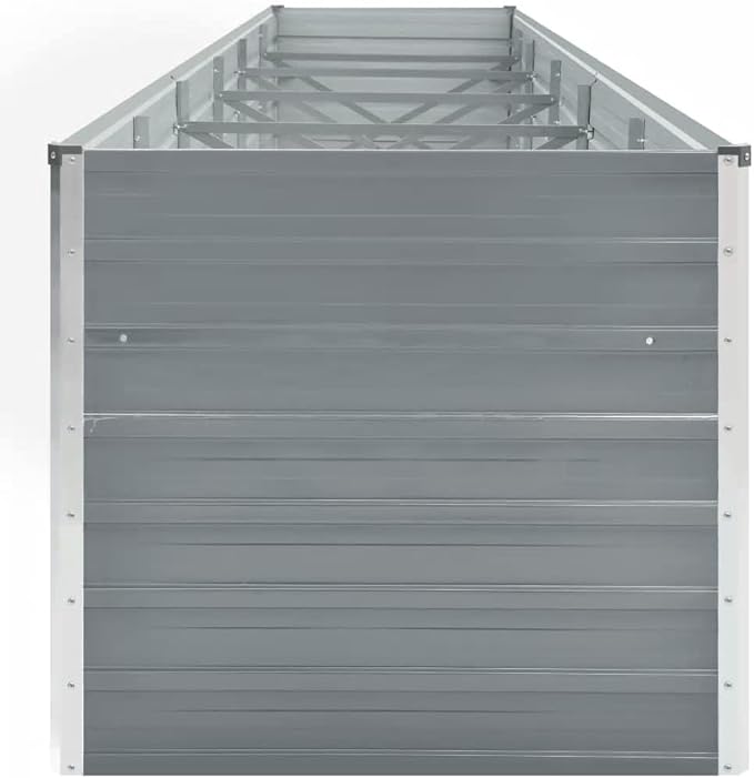 Galvanized Steel Raised Garden Bed 189 x 31.5 x 30.3 in Large Outdoor Planter Box Grey Durable Rectangular Elevated Garden Bed for Backyard Patio Balcony