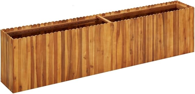 Solid Acacia Wood Garden Raised Bed Planter Box for Vegetables Grass Lawn Yard 78.7x11.8x19.7-386