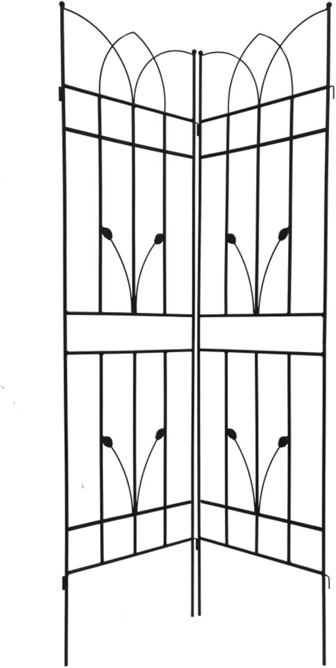 2 Pack Metal Garden Trellis 71 X 17.7 Rustproof Trellis for Climbing Plants Outdoor Flower Support Black