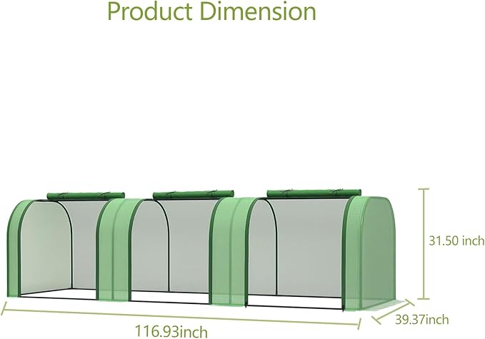 Greenhouses for Outdoors Heavy Duty Large Walk in Green Houses for Outside with Roll-Up Door &amp Reinforced Frame