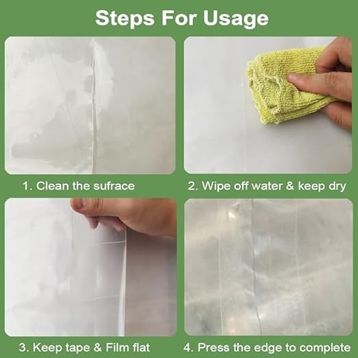 Farm Plastic Supply - Greenhouse Film Repair Tape Reinforced 6 mil Greenhouse Cover Plastic Sheeting Tape Clear Green House Covering Patch Repair Kit for Seaming and Sealing (6 x 100')