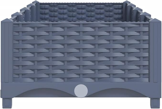 Raised Garden Bed 63x15.7x9.1 Polypropylene Blue Gray Elevated Garden Bed Planter for Flowers Vegetables &amp Herbs Outdoor Gardening