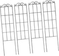 Operitacx 4pcs Metal Garden Trellis Plant Climbing Rack Support Frame for Potted Vines Indoor Outdoor Plant Climbing Holder 50x15cm Black