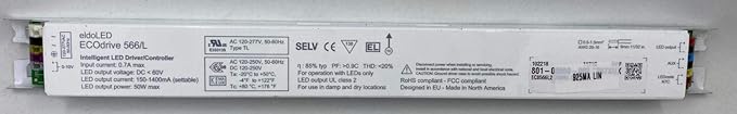 ECOdrive 566/L 925MA LIN ECOdrive 50W 0-10V + AUX 1 control channel constant current 1x 55V output side feed long metal 238AFU
