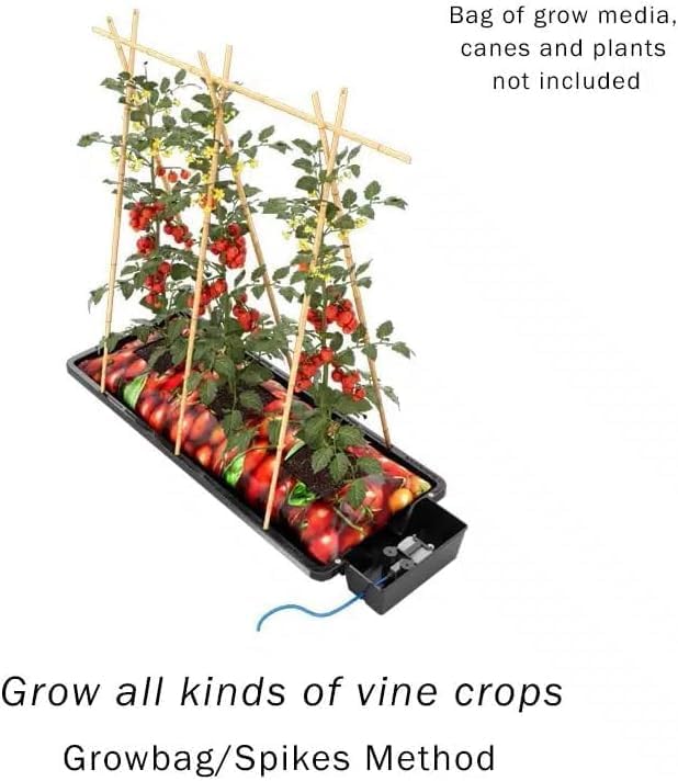 Happy Hydro Tray2Grow System - Standard Tray2Grow with 25 Gal FlexiTank - Self-Watering Gravity-Fed Hydroponic Indoor System Black