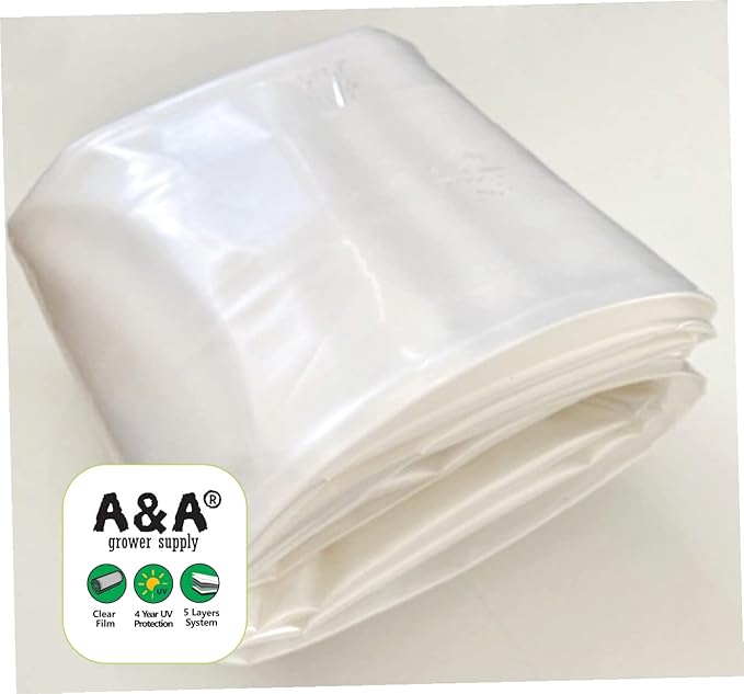 A&ampA Green Store Greenhouse Plastic 4 Year 6 mil UV Resistant Clear Polyethylene Film (9' x 25')