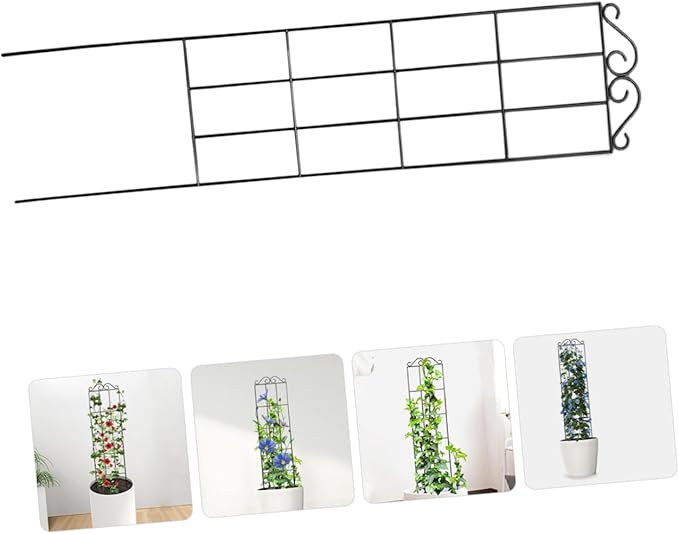 4pcs Metal Garden Trellis Climbing Vine Frame Plant Support for Potted Flowers and Indoor Outdoor Garden 50x15cm Black Climbing Vine Fixer for Plant Cuttings