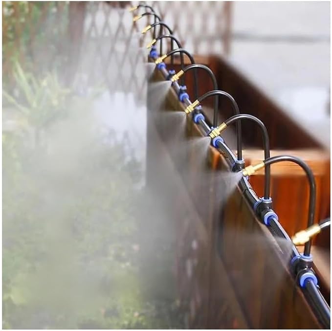 Automatic Drip Irrigation Kits 360° Curved Garden Irrigation Kit with Adjustable Nozzles Quick Installation Watering for Greenhouse Lawn Outdoor Plants(40m/131ft)