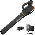 WORX Cordless Leaf Blower Electric Blower with Turbine Fan Blowers for Lawn Care with 2 Speed Control Battery &amp Charger Included WG547