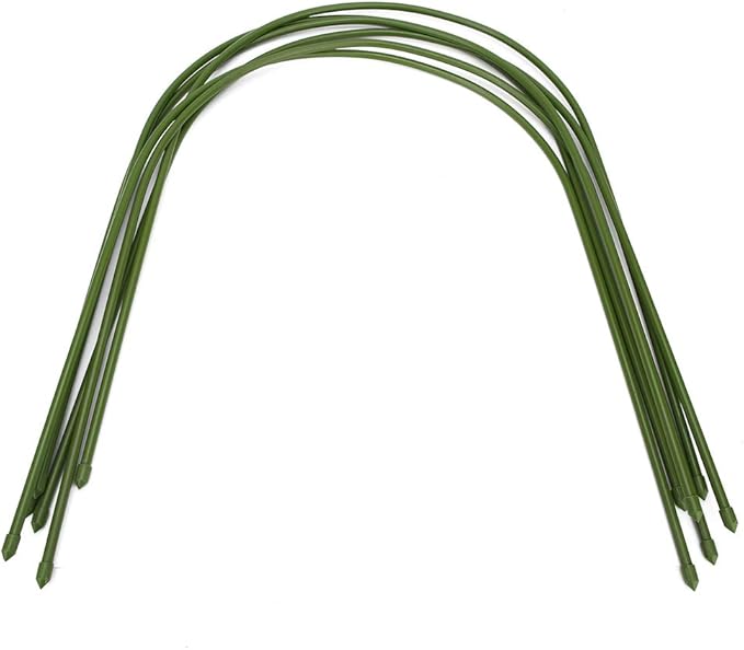 Pack of 6 Plastic Coated Steel Pipe Greenhouse Hoop Arch Shape Support Frame Garden Accessories