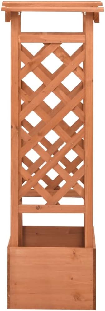 Firwood Trellis Planter with Arch 19.3x15.4x46.1 Outdoor Raised Garden Bed for Climbing Plants Durable Plant Holder for Patio Deck Balcony