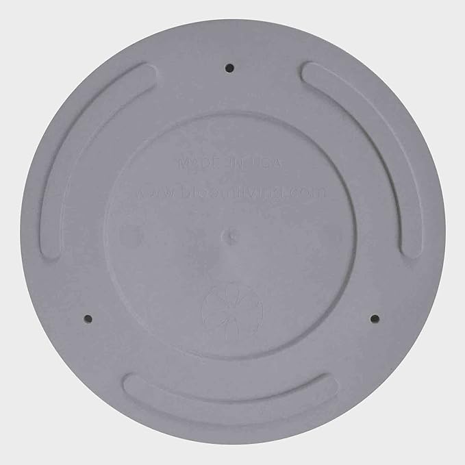 Bloem Mathers Round Planter with Saucer Tray: 6 - Cement - Modern Design Durable Plastic Pot Removable Saucer for Indoor &amp Outdoor Use Gardening .67 Gallon Capacity