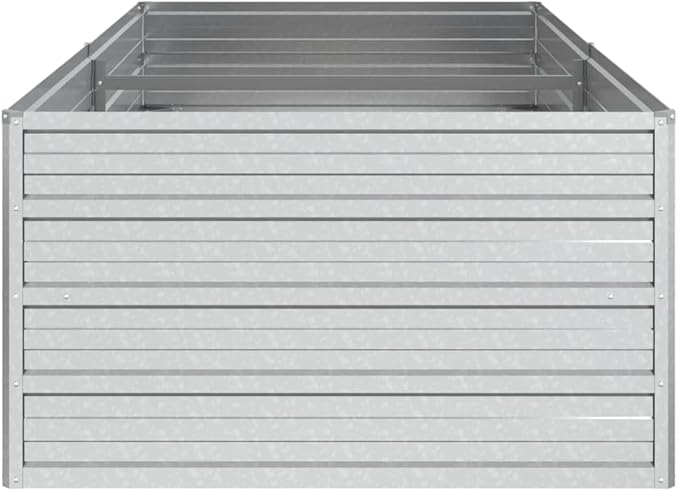 Garden Raised Bed 63x31.5x17.7 Galvanized Steel Silver Silver 13.68 lbs
