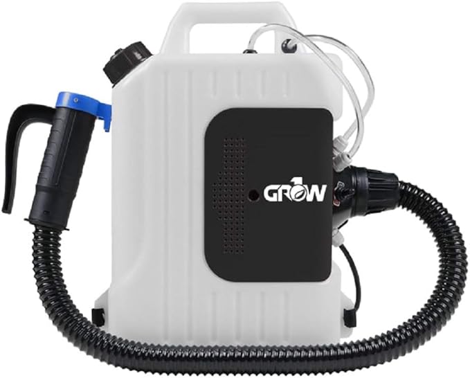 Grow1 Electric Backpack Fogger Machine ULV Atomizer Sprayer with Commercial Hose for Spraying Garden Greenhouse Indoor Outdoor Foggers 2.5 Gallon