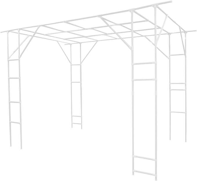 Plant Climbing Stand Large Outdoor Garden Arch Trellis Plant Climbing Display Rack for Courtyard and Garden Decoration (3 * 2 * 2.3m/9.84 * 6.56 * 7.54ft) (White)