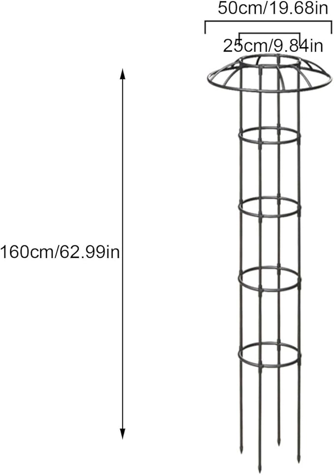 Umbrella TrellisDecorative Vertical Rustproof Stable Climbing Plants Support | Flower Mushroom Top Trellis | for Vine Rose Clematis Vegetable Dragon Fruit Cucumber Hydrangeas Jasmine