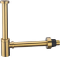 RANDOM Brass Round Bottle P-Trap 1 1/4Raise and Lengthen Adjustable Basin Sink Waste Drain Trap KitChampagne Bronze.RD-83888CB-L