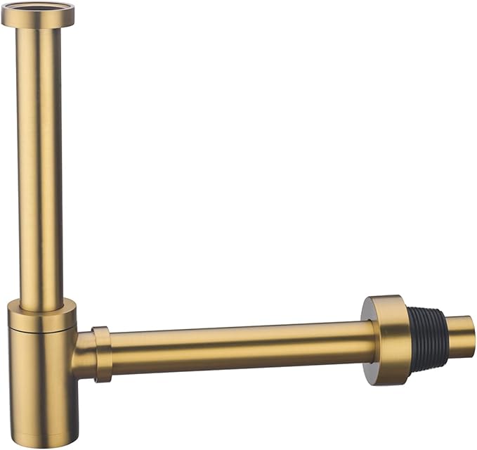 RANDOM Brass Round Bottle P-Trap 1 1/4Raise and Lengthen Adjustable Basin Sink Waste Drain Trap KitChampagne Bronze.RD-83888CB-L