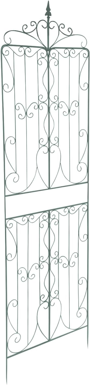 Garden Trellis 2 PCS Iron Plant Trellis Outdoor for Climbing Plants Fence Panels Plant Support for Ivy Vines Rose Flower Heavy-Duty Courtyards Lawns Backyard (Green)