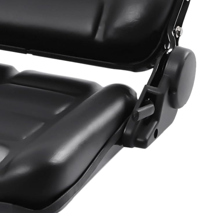 Universal Forklift Seat Forklift Seat with Adjustable Backrest Foldable Lawn Mower Seat with Pre-Drilled Holes for Garden Excavator Bulldozer Trencher (Classic)