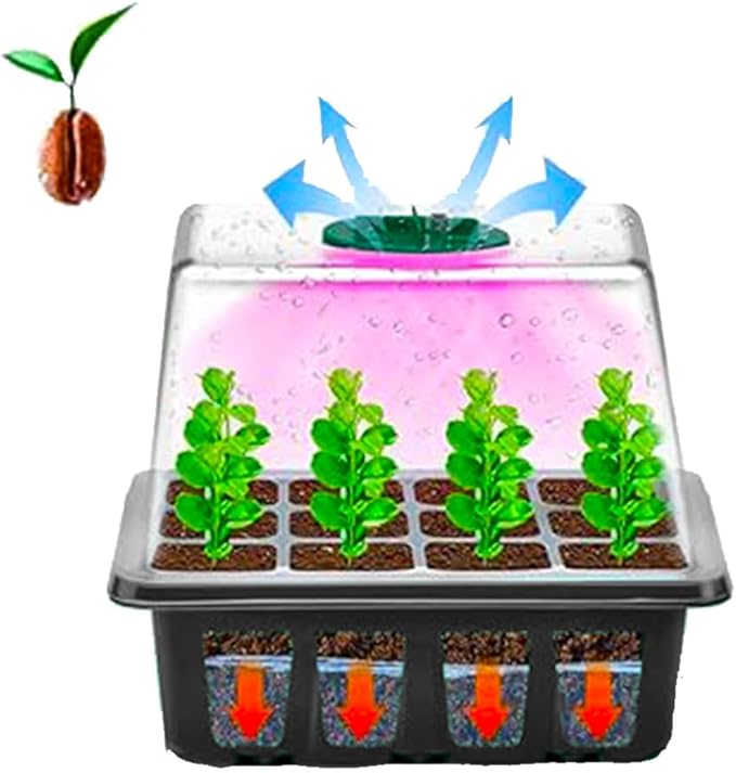 Seed Start-up Germination Tray Set 6 Trays of 72 Cells and six Plant Fill Light Lamps When The Power Supply Comes Out which can Fill Light for 72 Cells at The Same time.
