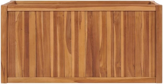 Outdoor Wooden Raised Garden Bed Planter Garden Box Raised Planter Raised Beds for Garden Flower Herb Vegetable 39.4x19.7x19.7 Solid Wood Teak